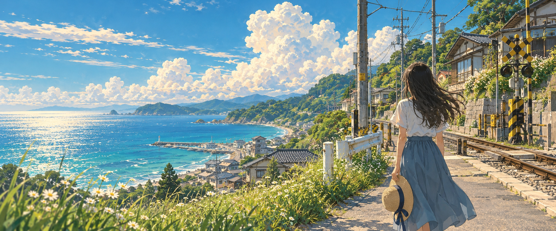 夏日海边插画